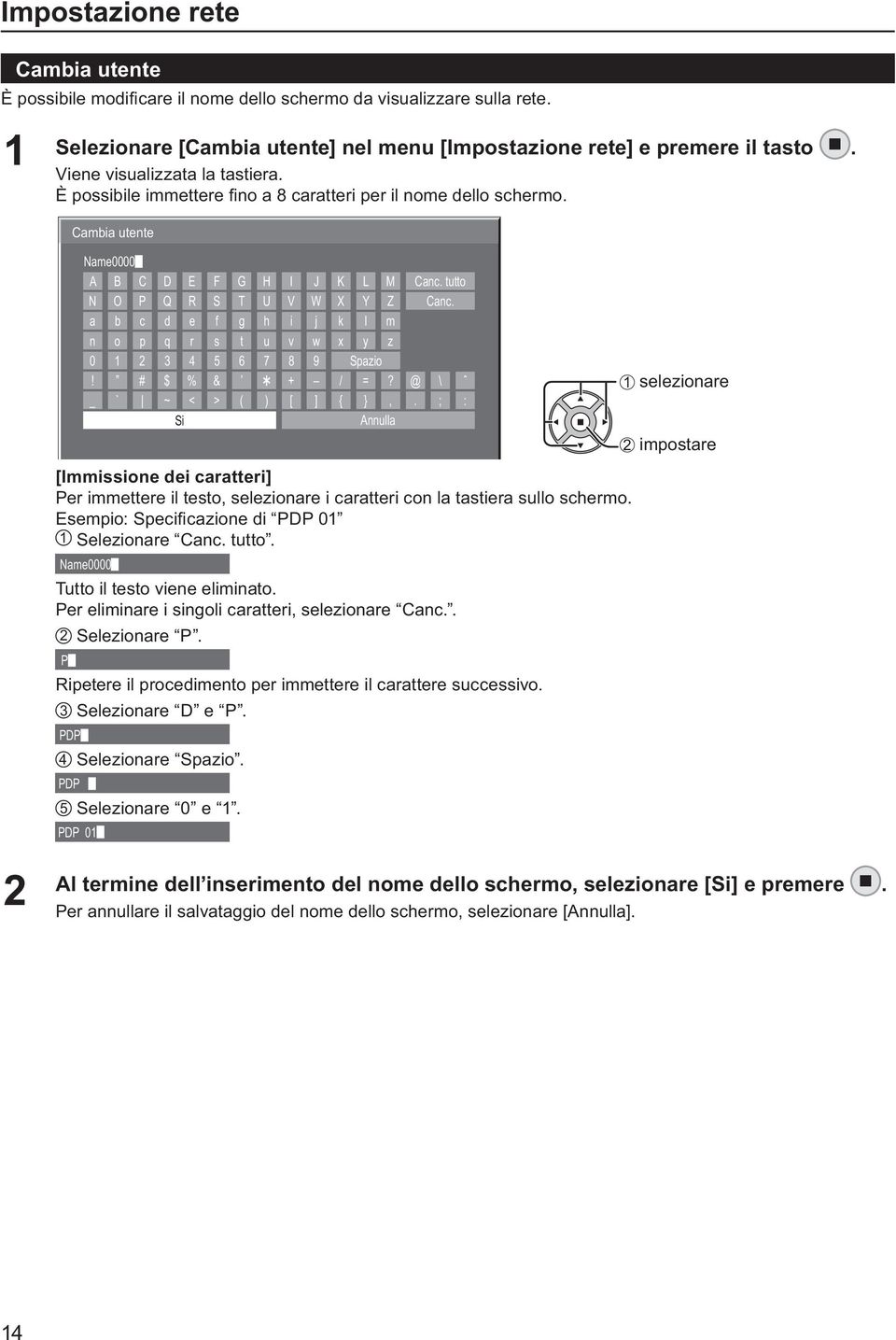 Cambia utente Name0000 A B C D E F G H I J K L M Canc. tutto N O P Q R S T U V W X Y Z Canc. a b c d e f g h i j k l m n o p q r s t u v w x y z 0 3 4 5 6 7 8 9 Spazio! # $ % & + / =?
