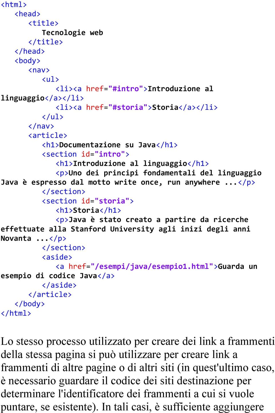 ..</p> </section> <section id="storia"> <h1>storia</h1> <p>java è stato creato a partire da ricerche effettuate alla Stanford University agli inizi degli anni Novanta.