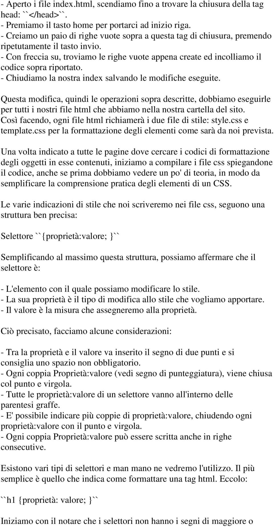 - Chiudiamo la nostra index salvando le modifiche eseguite.