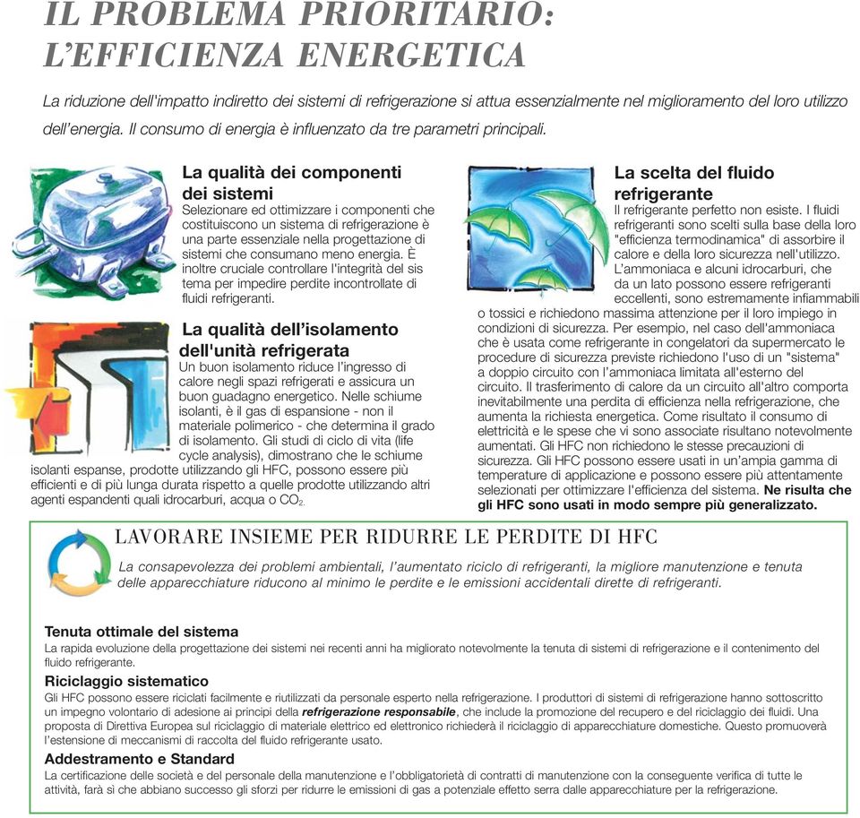 La qualità dei componenti dei sistemi Selezionare ed ottimizzare i componenti che costituiscono un sistema di refrigerazione è una parte essenziale nella progettazione di sistemi che consumano meno