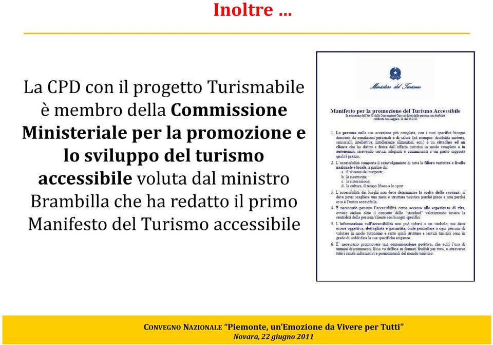 sviluppo del turismo accessibile voluta dal ministro