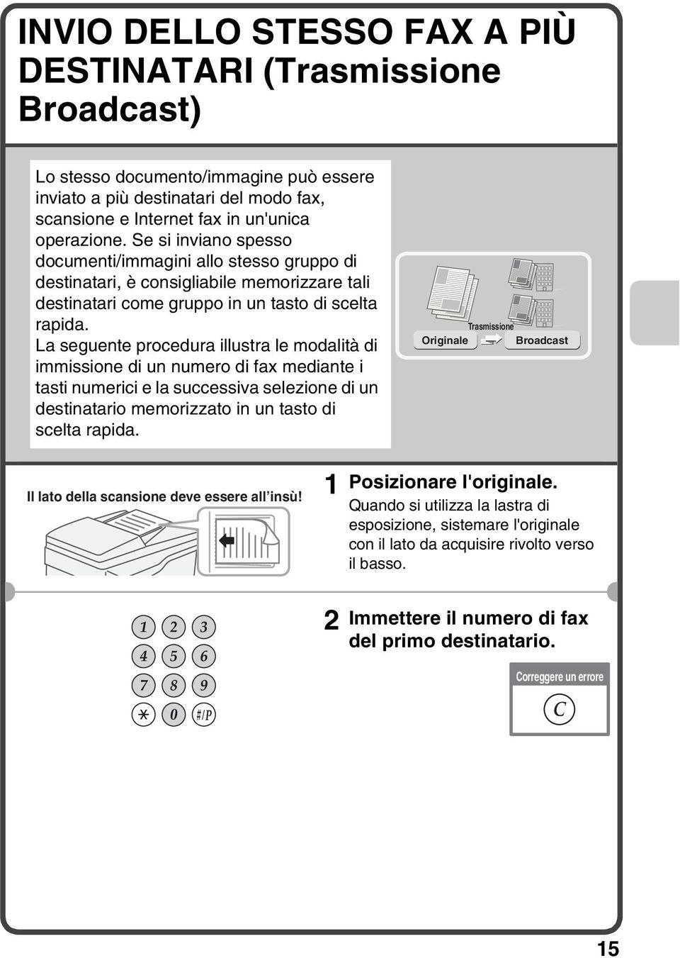 La seguente procedura illustra le modalità di immissione di un numero di fax mediante i tasti numerici e la successiva selezione di un destinatario memorizzato in un tasto di scelta rapida.