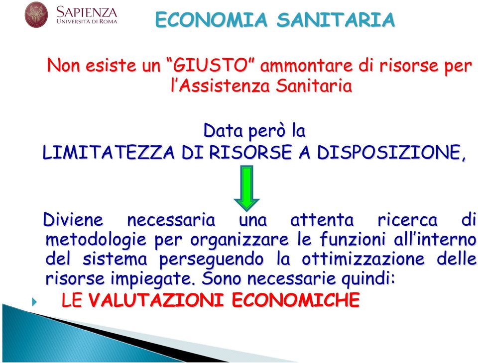 ricerca di metodologie per organizzare le funzioni all interno del sistema perseguendo