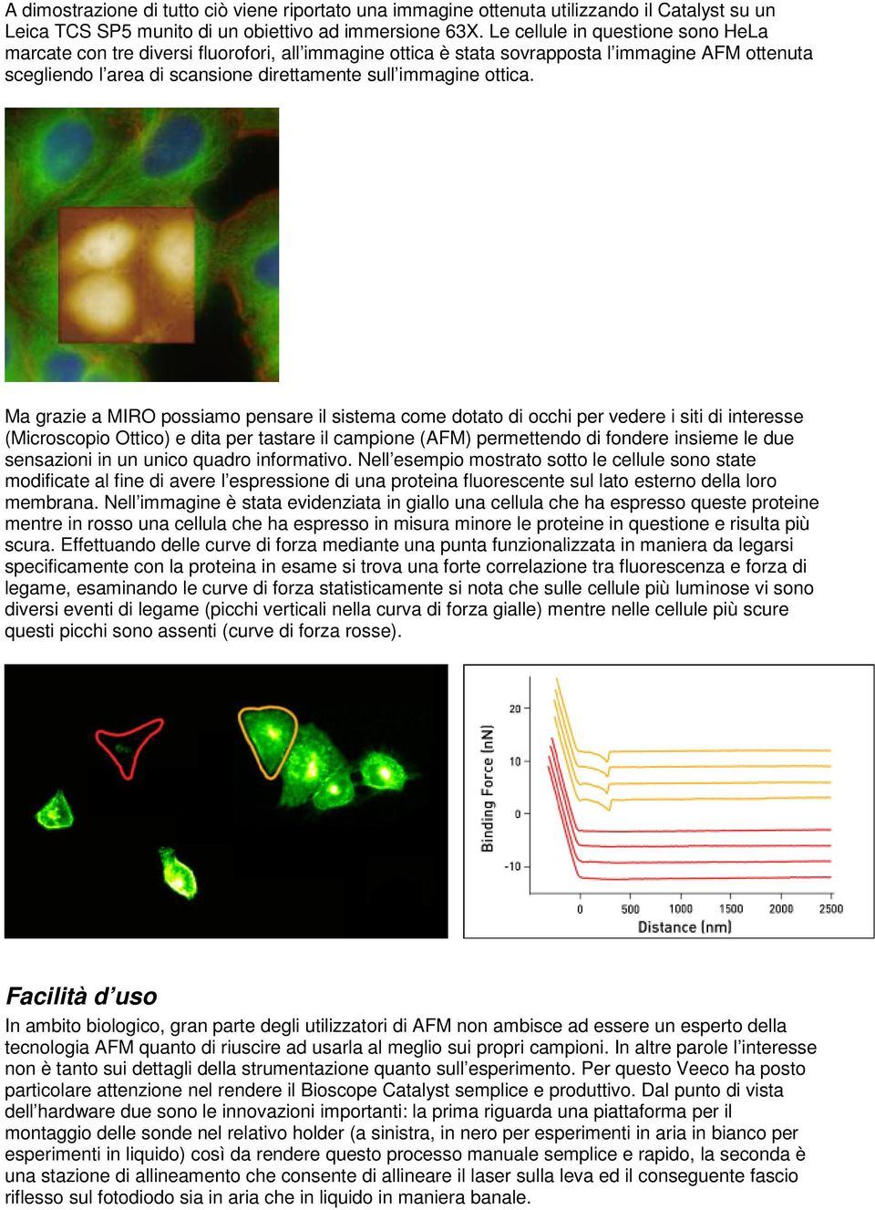 Ma grazie a MIRO possiamo pensare il sistema come dotato di occhi per vedere i siti di interesse (Microscopio Ottico) e dita per tastare il campione (AFM) permettendo di fondere insieme le due