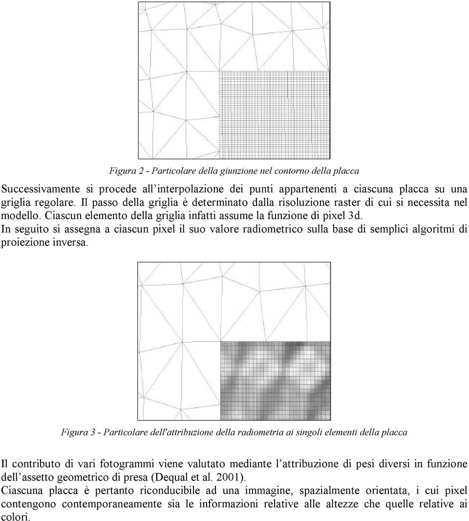 In seguito si assegna a ciascun pixel il suo valore radiometrico sulla base di semplici algoritmi di proiezione inversa.