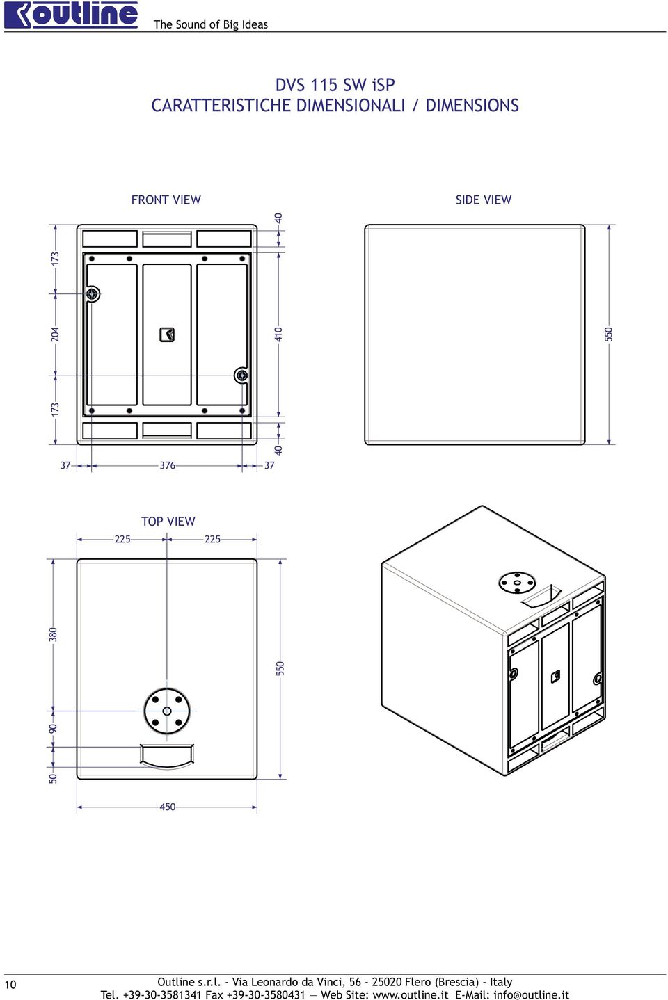 CARATTERISTICHE DIMENSIONALI / DIMENSIONS