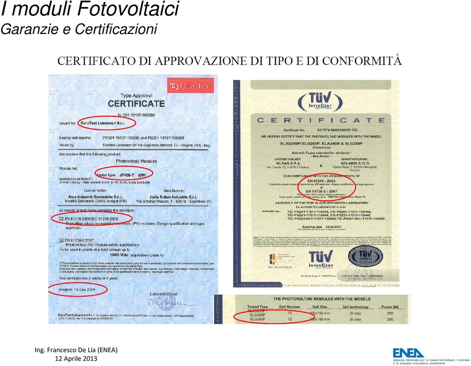 Certificazioni Ing.