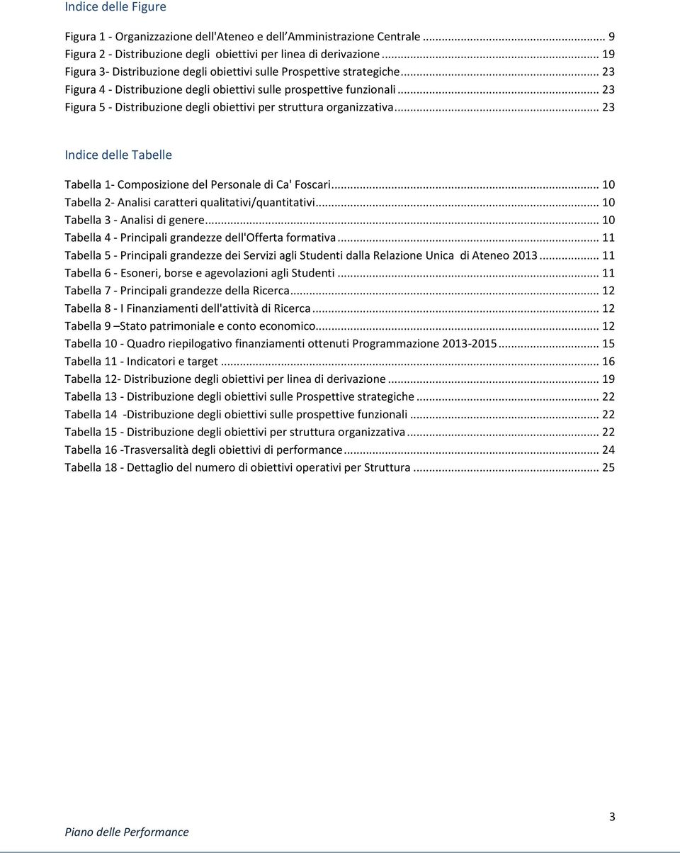 .. 23 Figura 5 - Distribuzione degli obiettivi per struttura organizzativa... 23 Indice delle Tabelle Tabella 1- Composizione del Personale di Ca' Foscari.