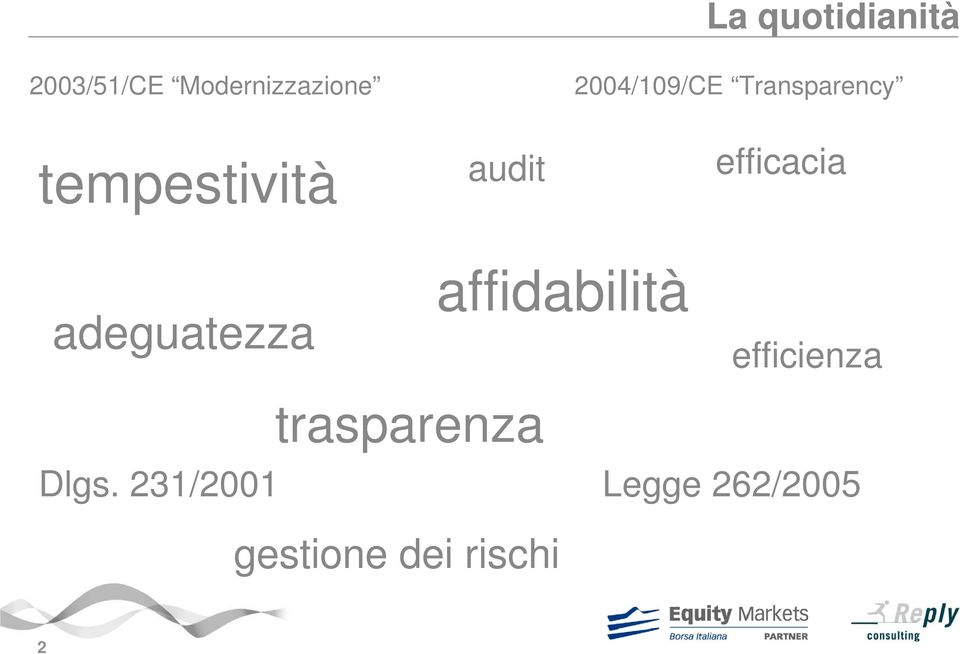 efficacia adeguatezza affidabilità efficienza