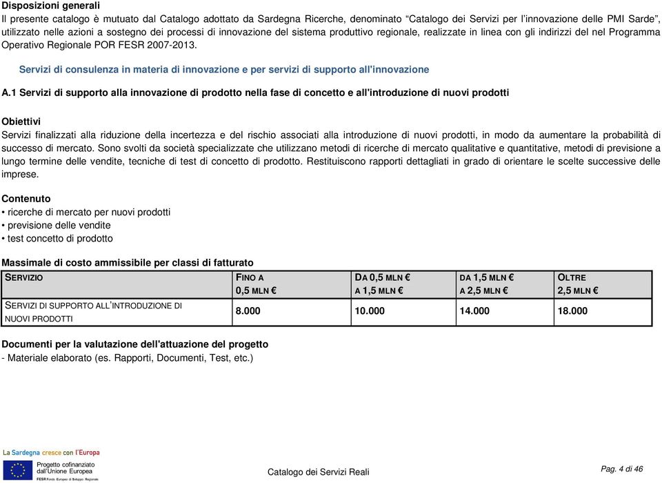 Servizi di consulenza in materia di innovazione e per servizi di supporto all'innovazione A.