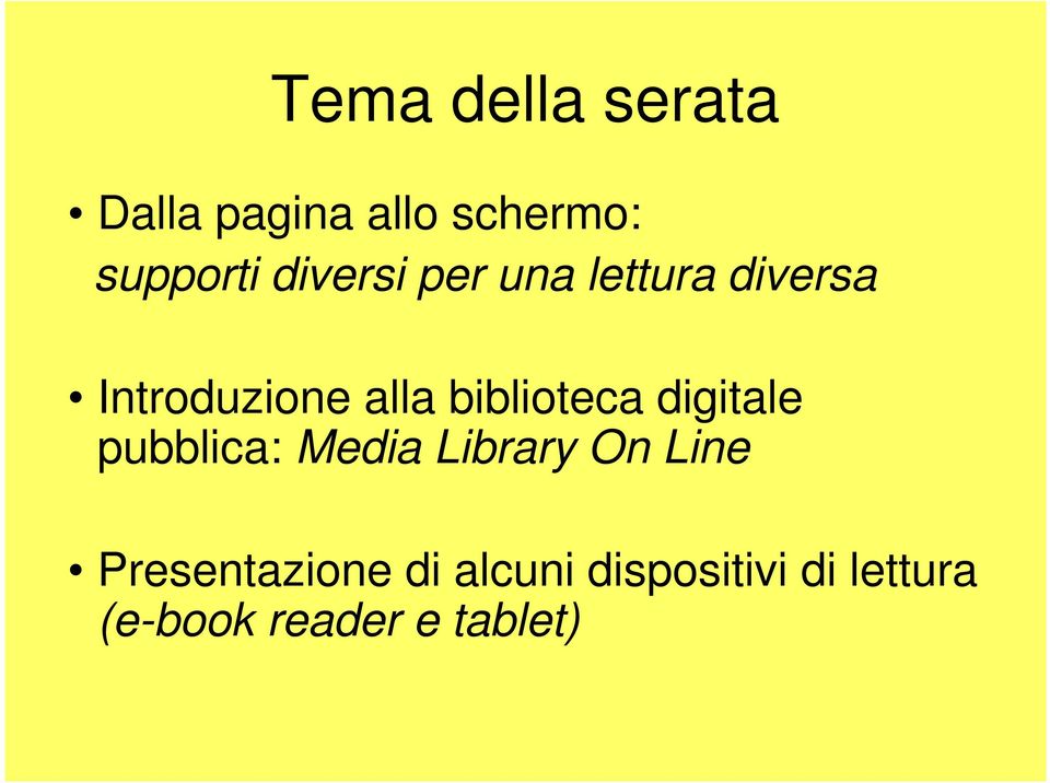 biblioteca digitale pubblica: Media Library On Line