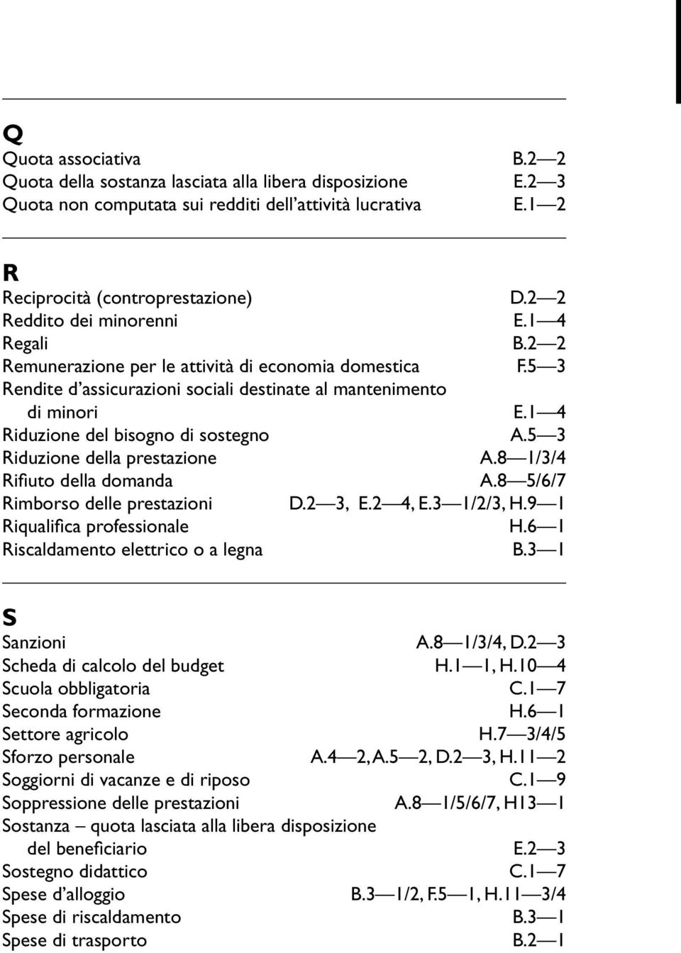 1 4 Riduzione del bisogno di sostegno A.5 3 Riduzione della prestazione A.8 1/3/4 Rifiuto della domanda A.8 5/6/7 Rimborso delle prestazioni D.2 3, E.2 4, E.3 1/2/3, H.9 1 Riqualifica professionale H.