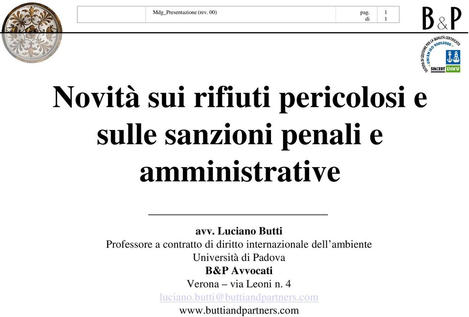 Luciano Butti Professore a contratto ritto internazionale dell