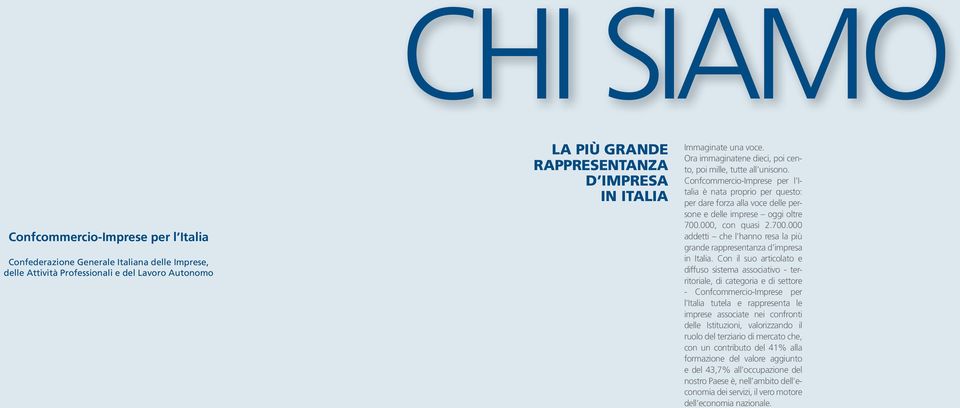 000, con quasi 2.700.000 addetti che l hanno resa la più grande rappresentanza d impresa in Italia.