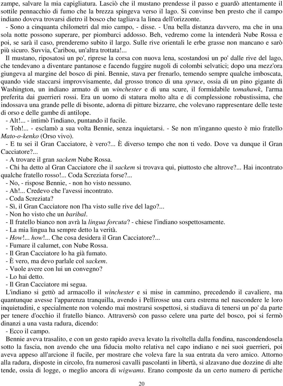 - Una bella distanza davvero, ma che in una sola notte possono superare, per piombarci addosso. Beh, vedremo come la intenderà Nube Rossa e poi, se sarà il caso, prenderemo subito il largo.