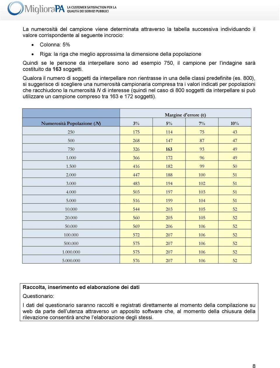 Qualora il numero di soggetti da interpellare non rientrasse in una delle classi predefinite (es.