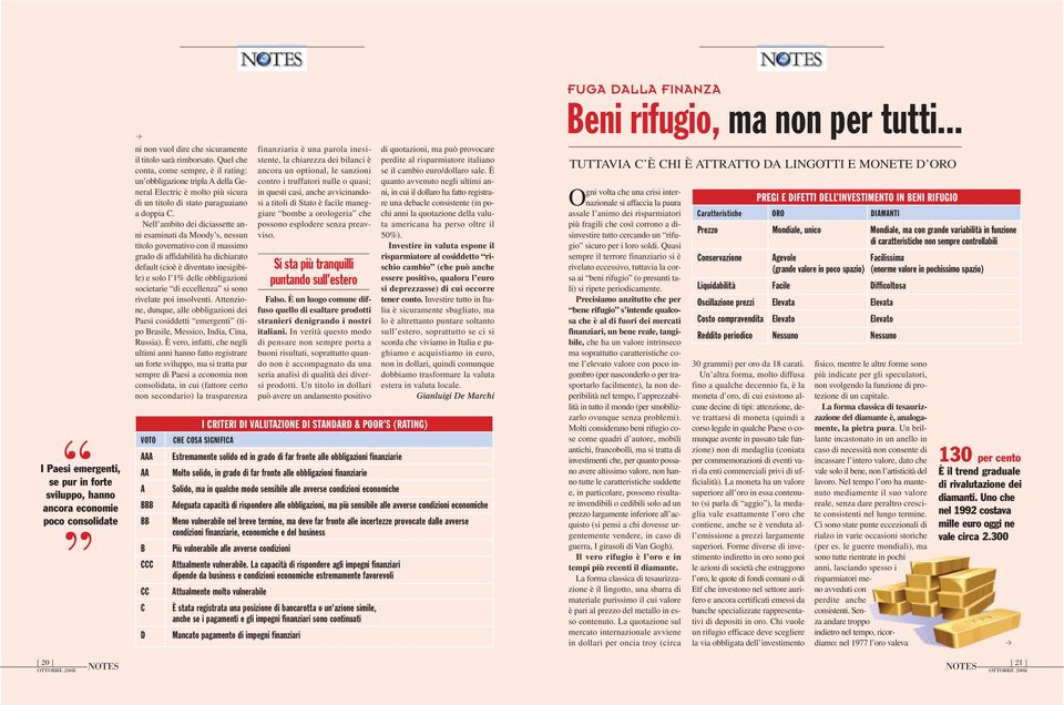 Nell ambito dei diciassette anni esaminati da Moody s, nessun titolo governativo con il massimo grado di affidabilità ha dichiarato default (cioè è diventato inesigibile) e solo l 1% delle