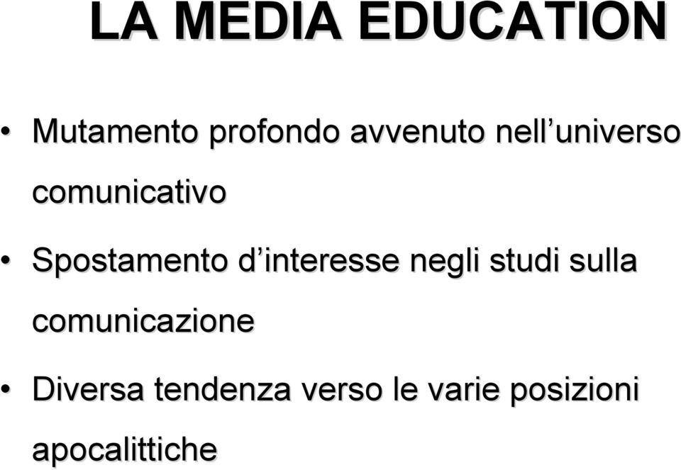 interesse d negli studi sulla comunicazione