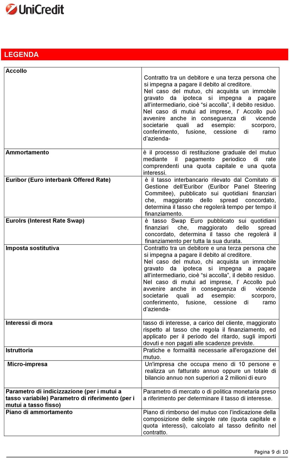 Nel caso del mutuo, chi acquista un immobile gravato da ipoteca si impegna a pagare all intermediario, cioè si accolla, il debito residuo.