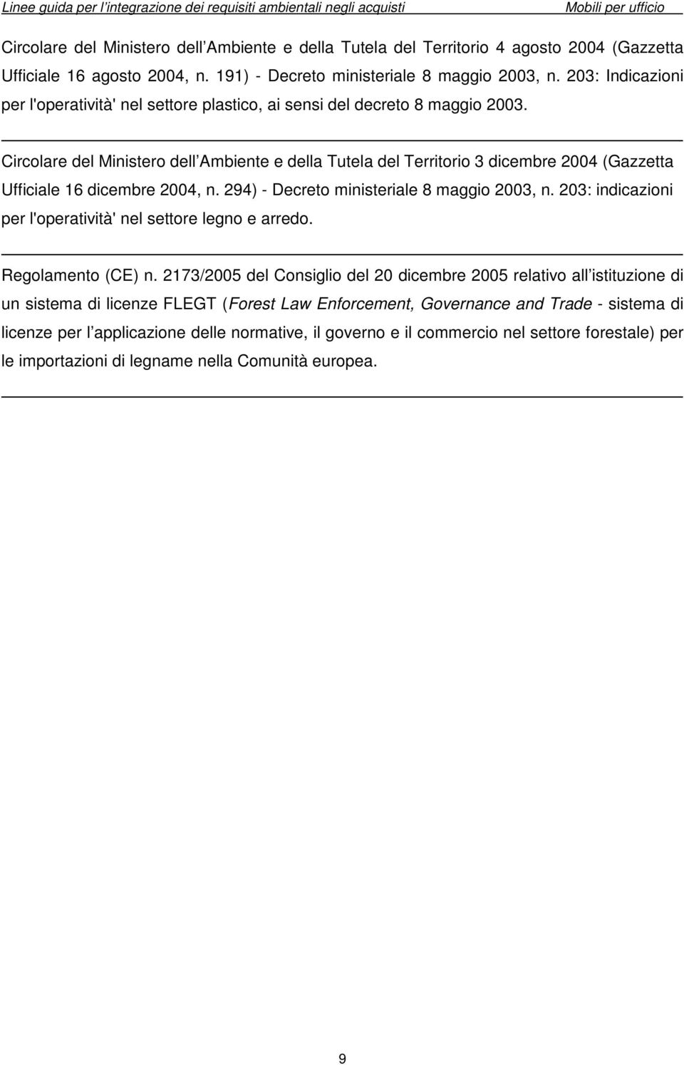 Circolare del Ministero dell Ambiente e della Tutela del Territorio 3 dicembre 2004 (Gazzetta Ufficiale 16 dicembre 2004, n. 294) - Decreto ministeriale 8 maggio 2003, n.