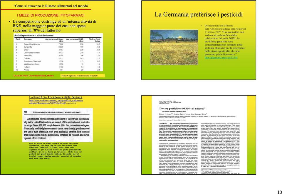 OGM. Le modifiche genetiche sono sostanzialmente un sostituto delle sostanze chimiche per la protezione delle piante (pesticidi), che non generano grida di protesta. http://planetark.