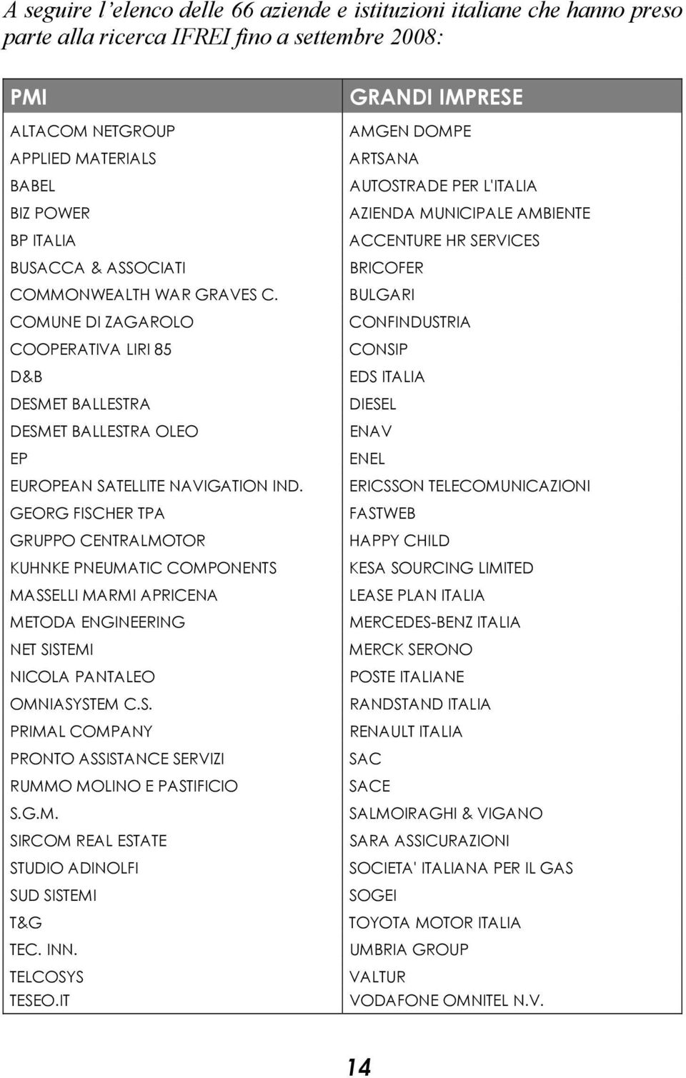 GEORG FISCHER TPA GRUPPO CENTRALMOTOR KUHNKE PNEUMATIC COMPONENTS MASSELLI MARMI APRICENA METODA ENGINEERING NET SISTEMI NICOLA PANTALEO OMNIASYSTEM C.S. PRIMAL COMPANY PRONTO ASSISTANCE SERVIZI RUMMO MOLINO E PASTIFICIO S.