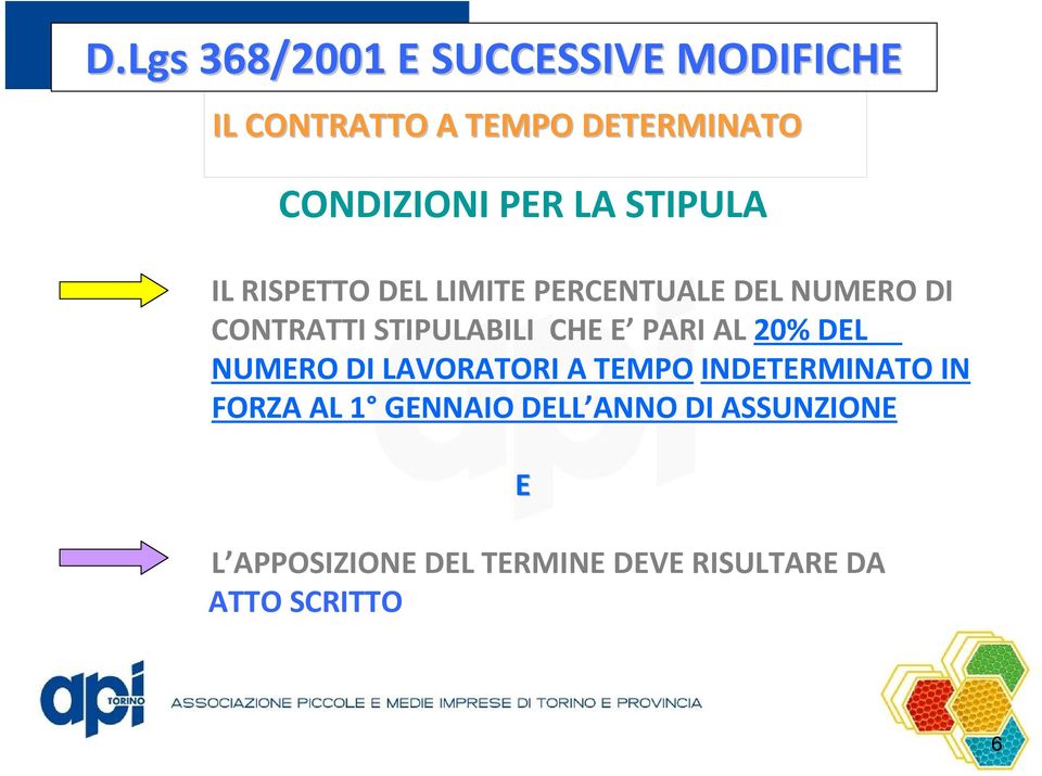 LAVORATORI A TEMPO INDETERMINATO IN FORZA AL 1 GENNAIO DELL ANNO