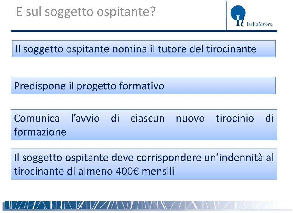 il progetto formativo Comunica l avvio di ciascun nuovo tirocinio