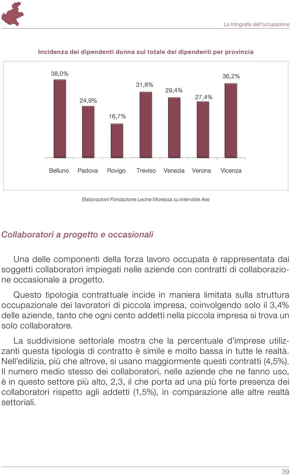 Questo tipologia contrattuale incide in maniera limitata sulla struttura occupazionale dei lavoratori di piccola impresa, coinvolgendo solo il 3,4% delle aziende, tanto che ogni cento addetti nella