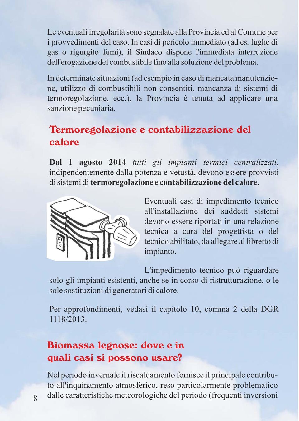 In determinate situazioni (ad esempio in caso di mancata manutenzione, utilizzo di combustibili non consentiti, mancanza di sistemi di termoregolazione, ecc.