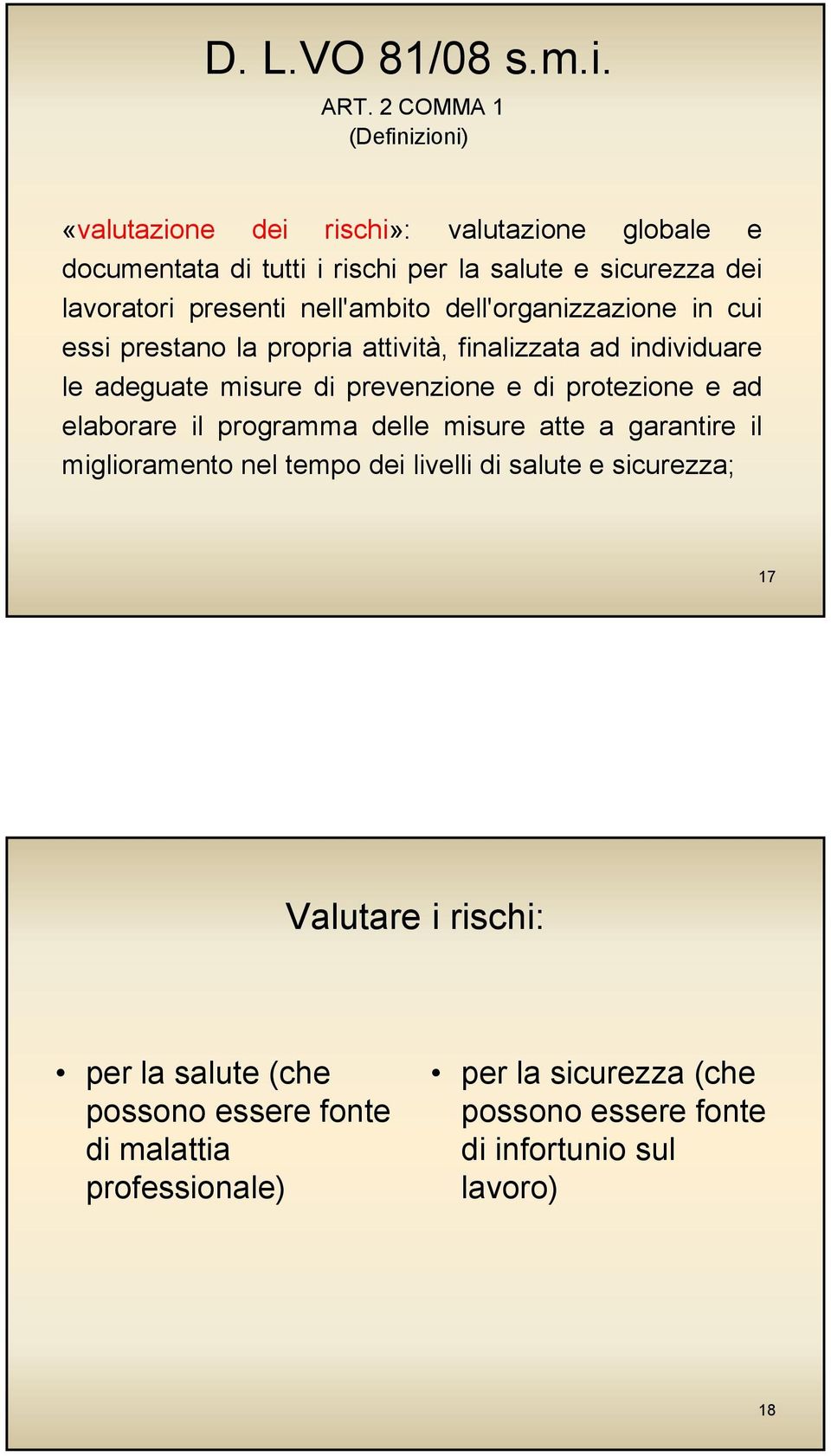 nell'ambito dell'organizzazione in cui essi prestano la propria attività, finalizzata ad individuare le adeguate misure di prevenzione e di protezione e