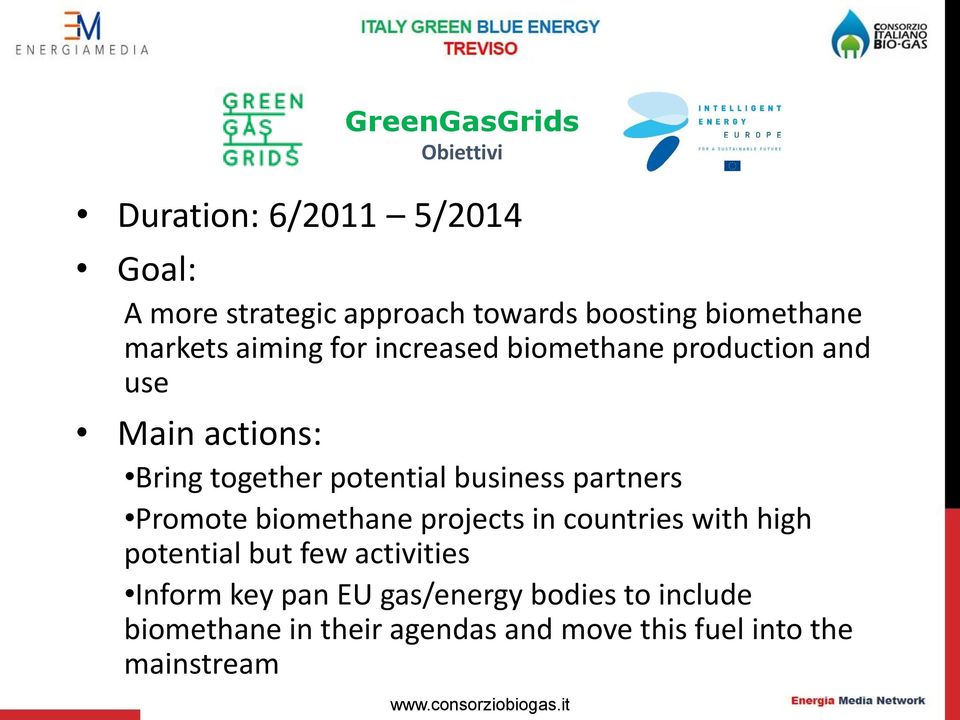 potential business partners Promote biomethane projects in countries with high potential but few