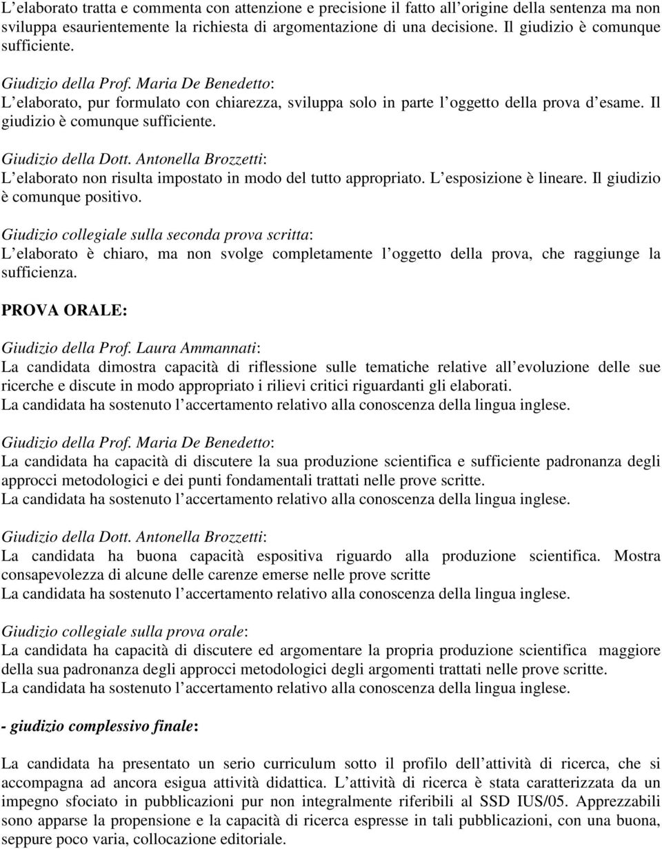 L elaborato non risulta impostato in modo del tutto appropriato. L esposizione è lineare. Il giudizio è comunque positivo.