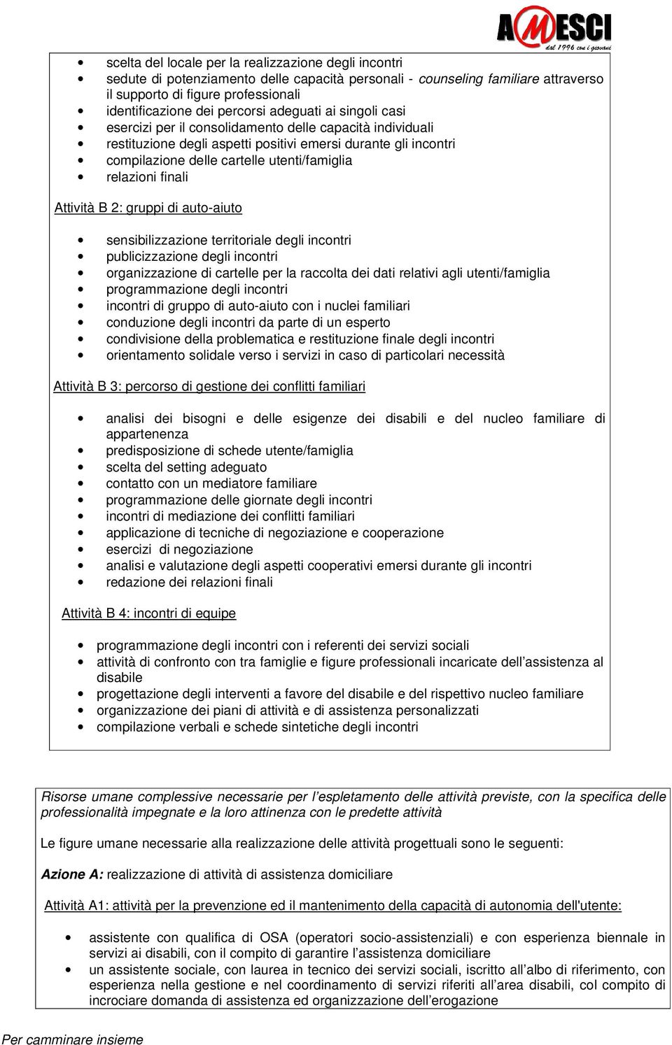 relazioni finali Attività B 2: gruppi di auto-aiuto sensibilizzazione territoriale degli incontri publicizzazione degli incontri organizzazione di cartelle per la raccolta dei dati relativi agli