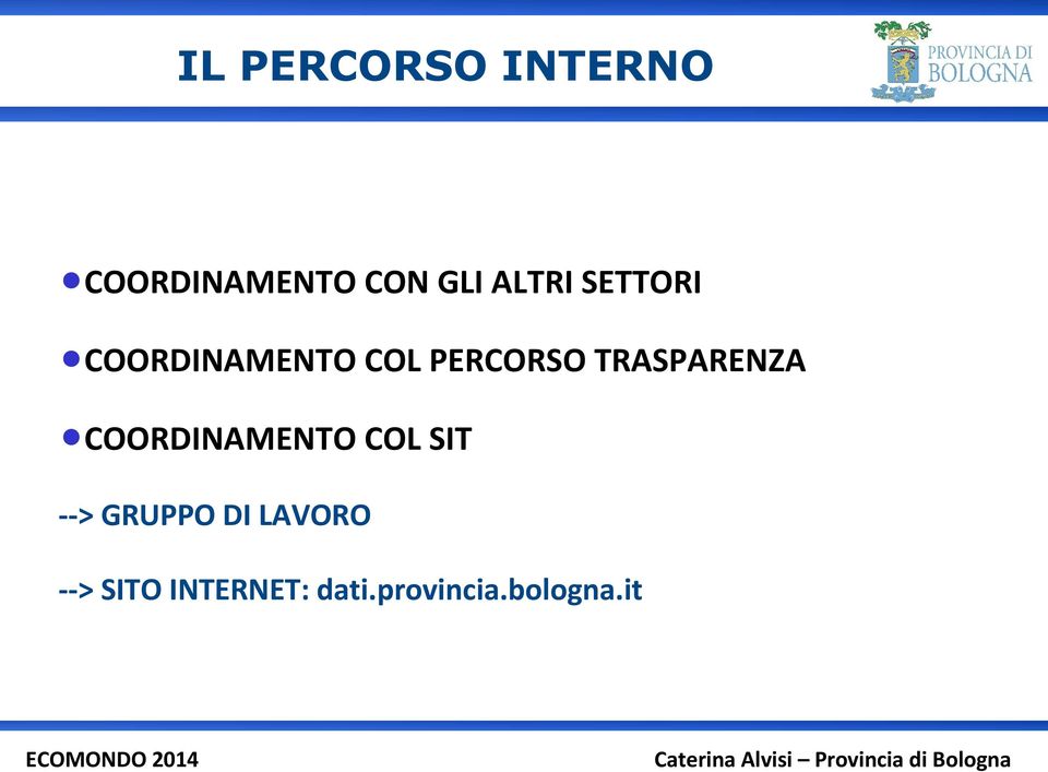 TRASPARENZA COORDINAMENTO COL SIT --> GRUPPO