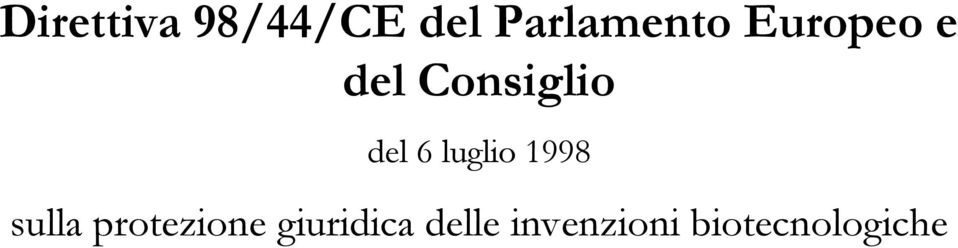 luglio 1998 sulla protezione