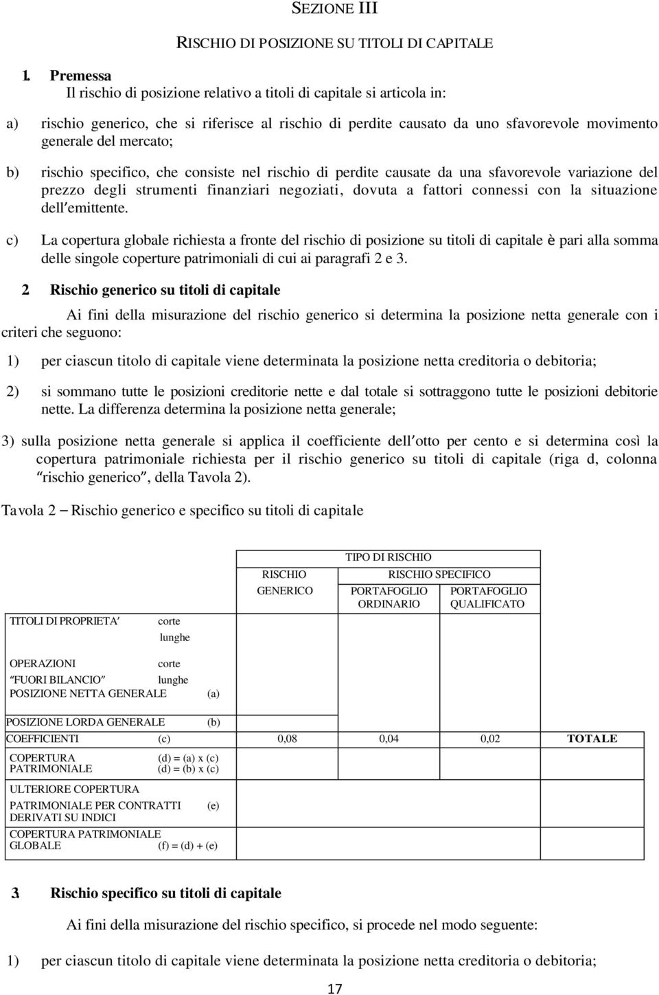 b) rischio specifico, che consiste nel rischio di perdite causate da una sfavorevole variazione del prezzo degli strumenti finanziari negoziati, dovuta a fattori connessi con la situazione dell