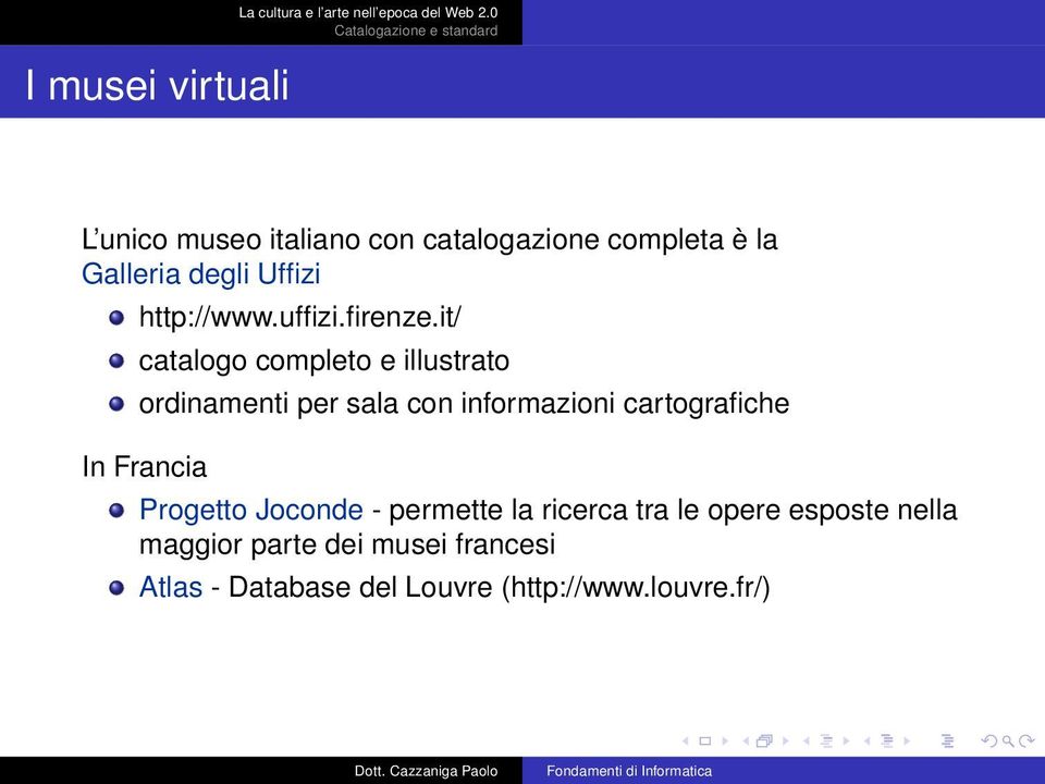 it/ catalogo completo e illustrato ordinamenti per sala con informazioni cartografiche In