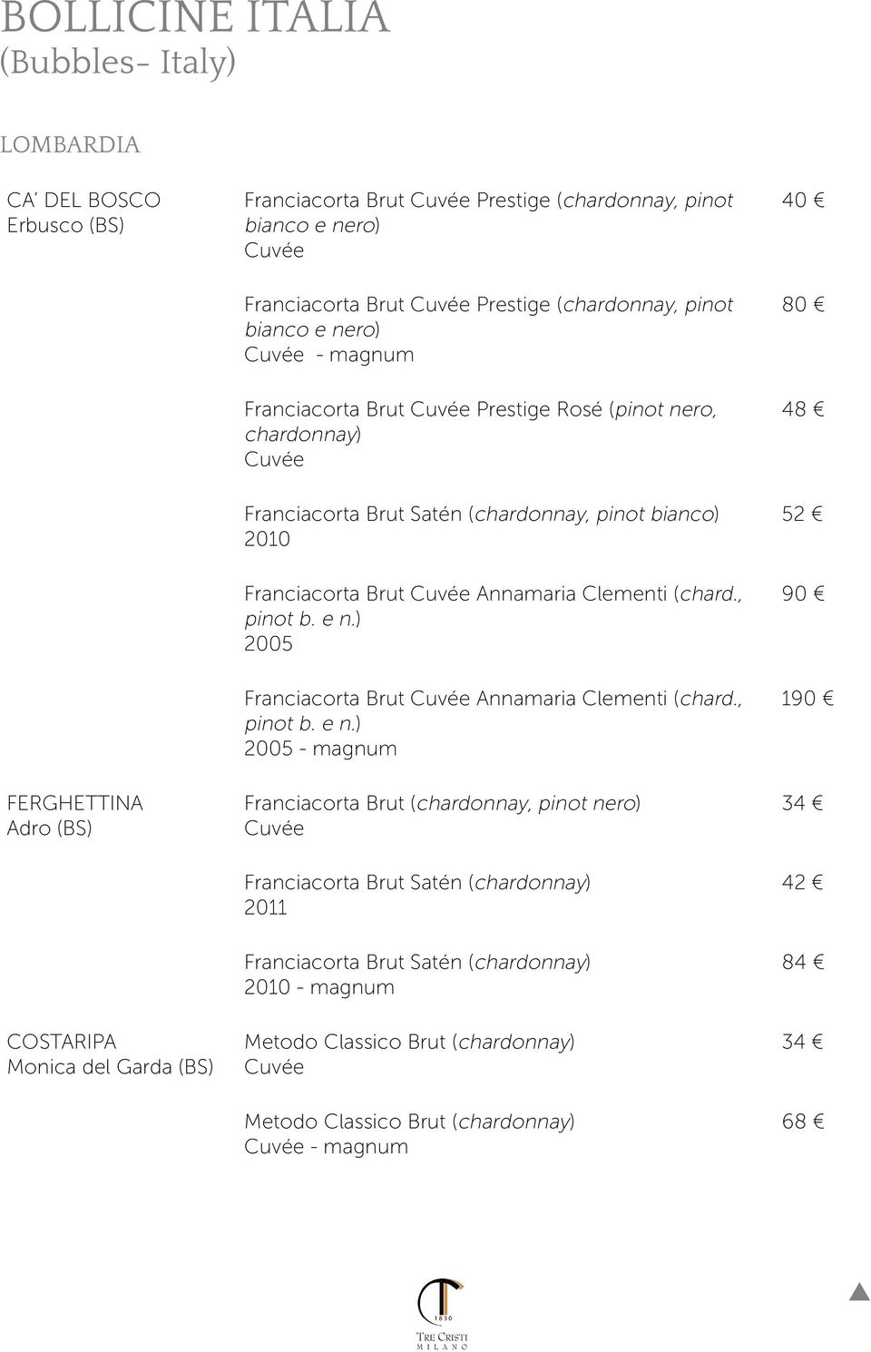 Franciacorta Brut Annamaria Clementi (chard., pinot b. e n.