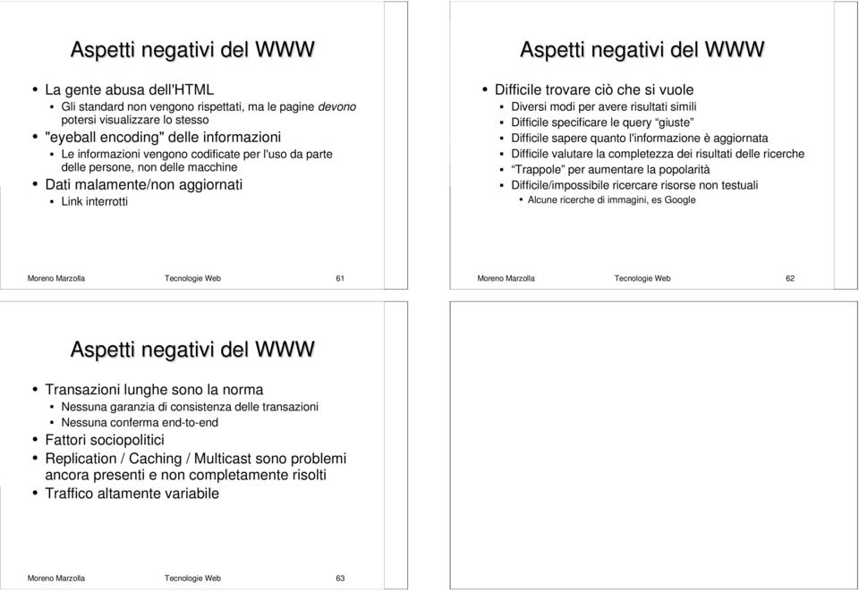 risultati simili Difficile specificare le query giuste Difficile sapere quanto l'informazione è aggiornata Difficile valutare la completezza dei risultati delle ricerche Trappole per aumentare la