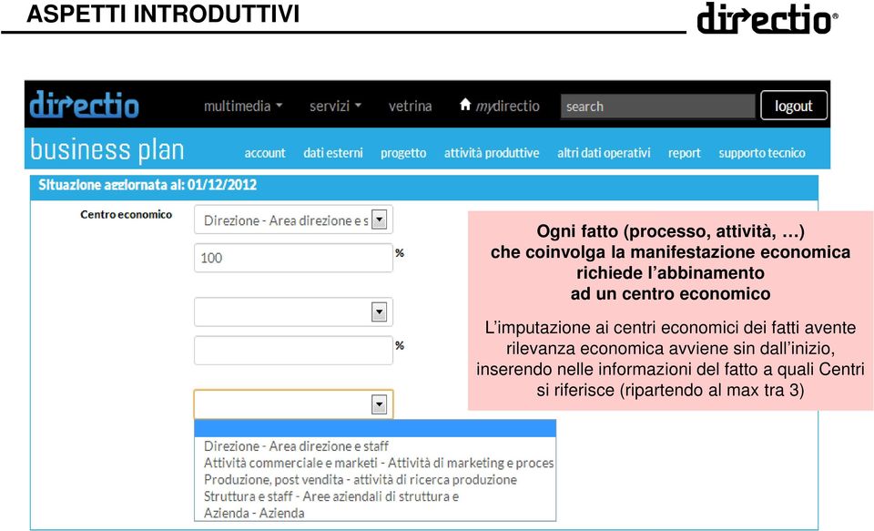 imputazione ai centri economici dei fatti avente rilevanza economica avviene sin