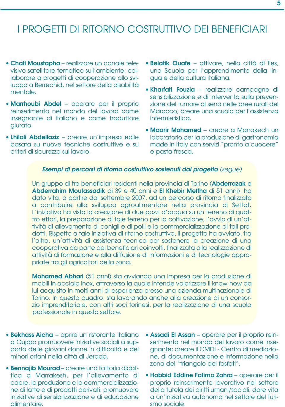 Lhilali Abdellaziz creare un impresa edile basata su nuove tecniche costruttive e su criteri di sicurezza sul lavoro.