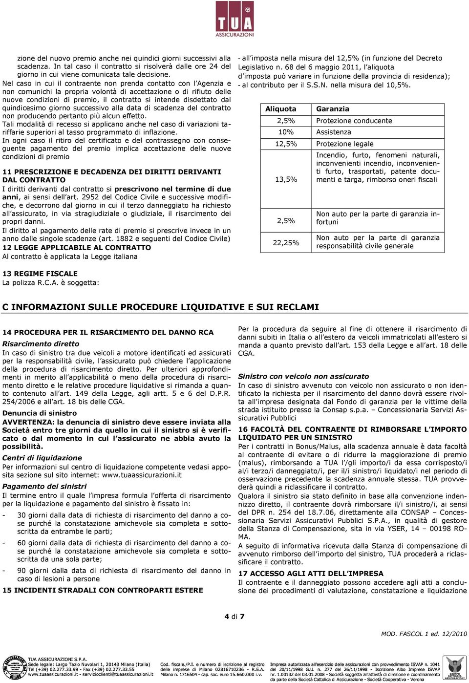 dal quindicesimo giorno successivo alla data di scadenza del contratto non producendo pertanto più alcun effetto.