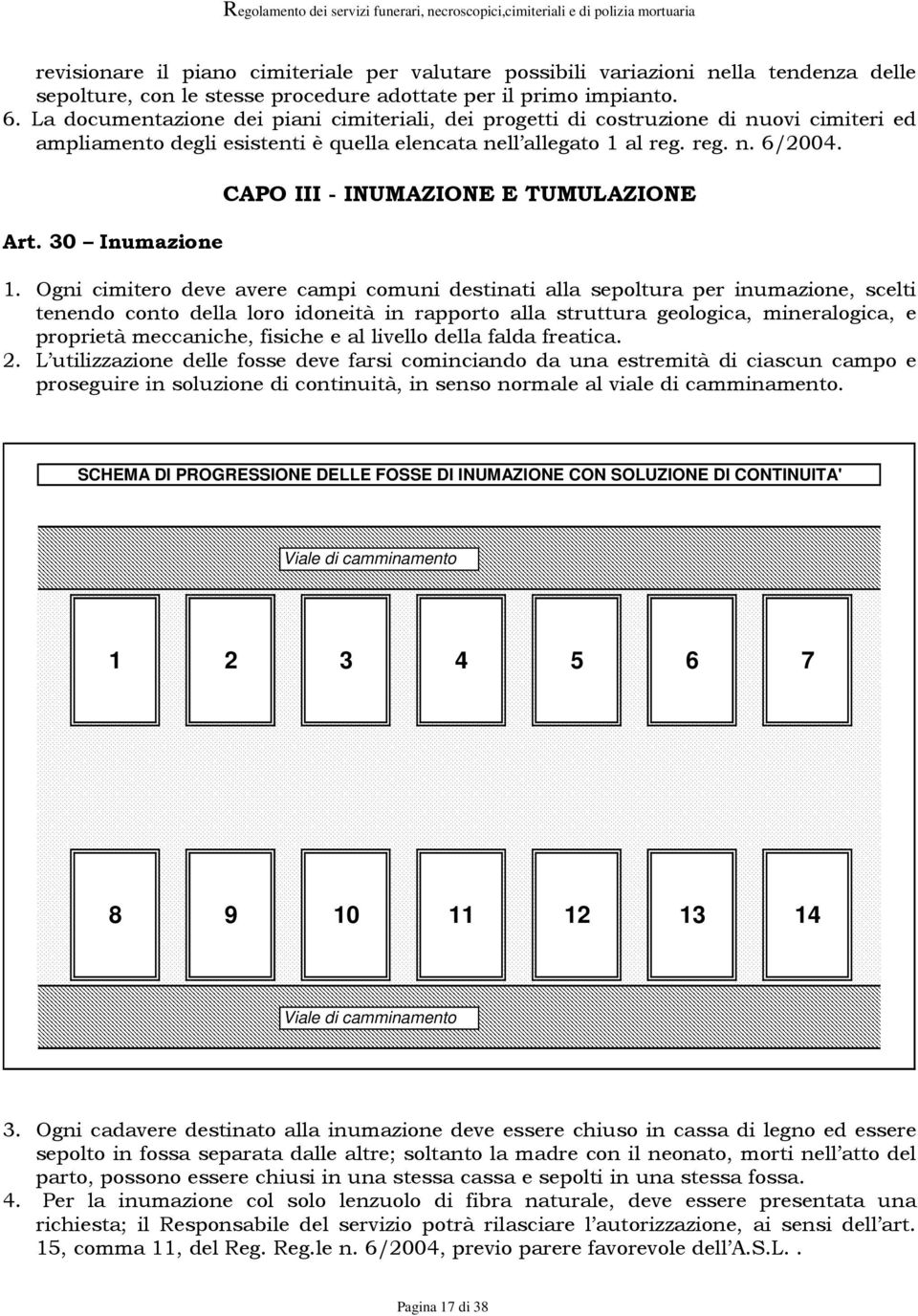 30 Inumazione CAPO III - INUMAZIONE E TUMULAZIONE 1.