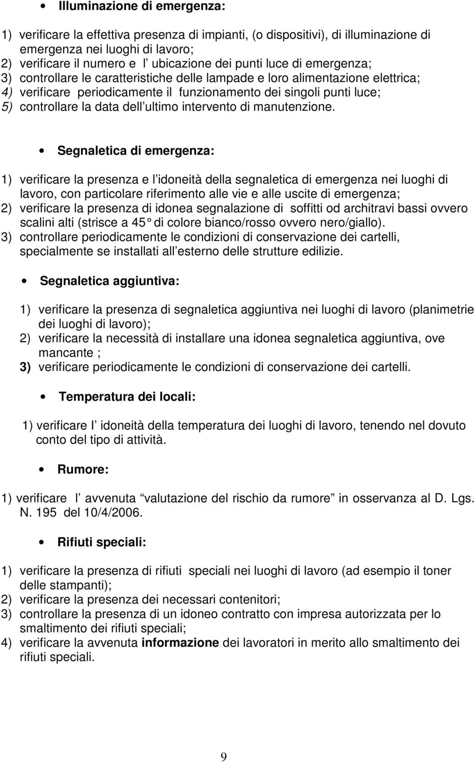 intervento di manutenzione.