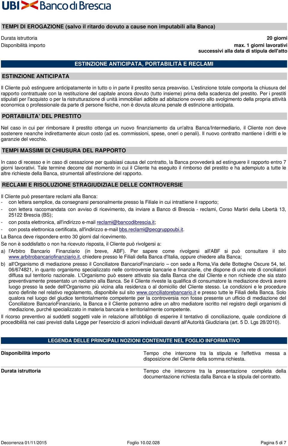 prestito senza preavviso. L'estinzione totale comporta la chiusura del rapporto contrattuale con la restituzione del capitale ancora dovuto (tutto insieme) prima della scadenza del prestito.