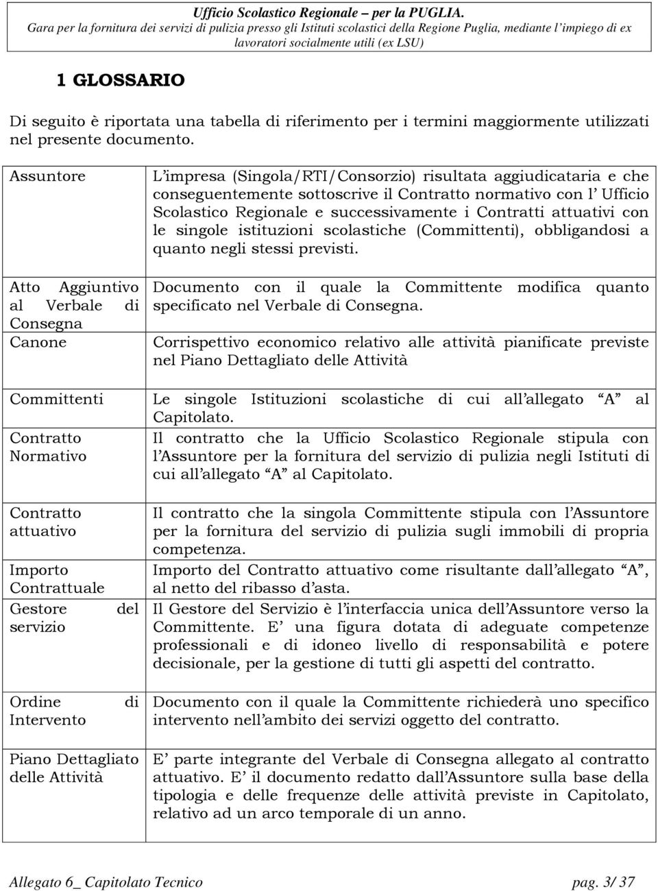 normativo con l Ufficio Scolastico Regionale e successivamente i Contratti attuativi con le singole istituzioni scolastiche (Committenti), obbligandosi a quanto negli stessi previsti.