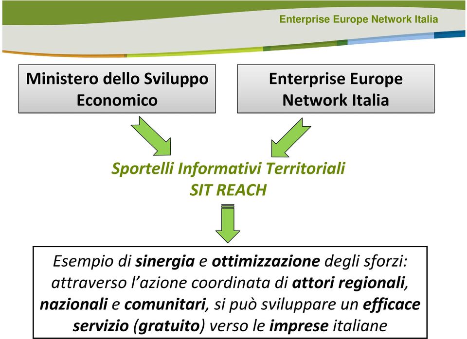 sforzi: attraverso l azione coordinata di attoriregionali, nazionali e