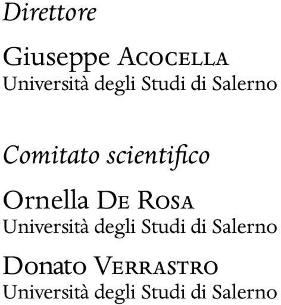 DE ROSA Università degli Studi di Salerno