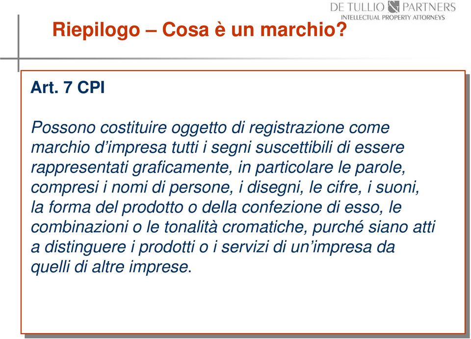 rappresentati graficamente, in particolare le parole, compresi i nomi di persone, i disegni, le cifre, i